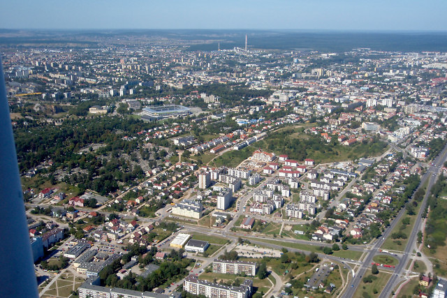 Widok na Kielce z lotu ptaka
